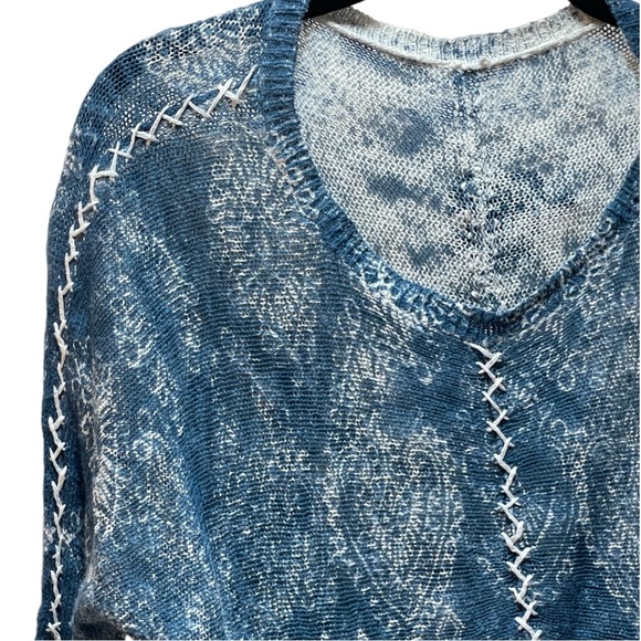 SUNDANCE Women's Fia Sweater Blue Embroidered 3/4 Length Sleeve Size Medium - Picture 6 of 9